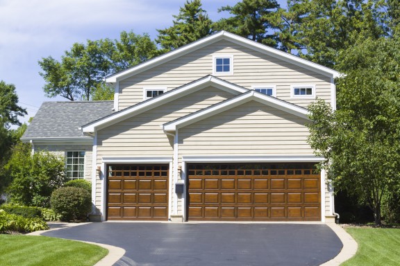 brown traditional garage doors 