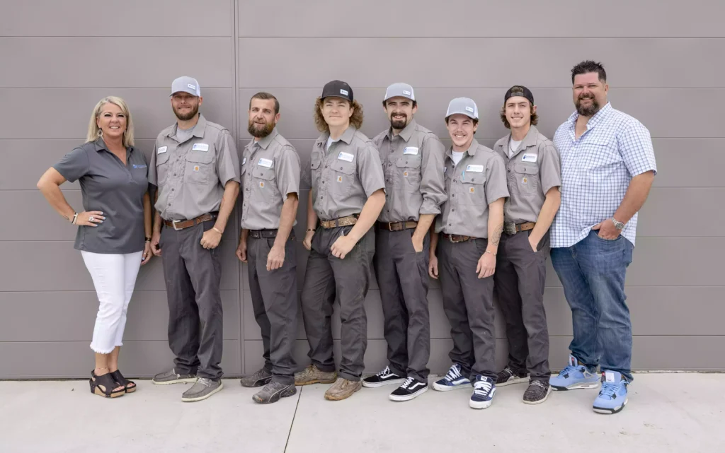 Group photo with garage door technicians